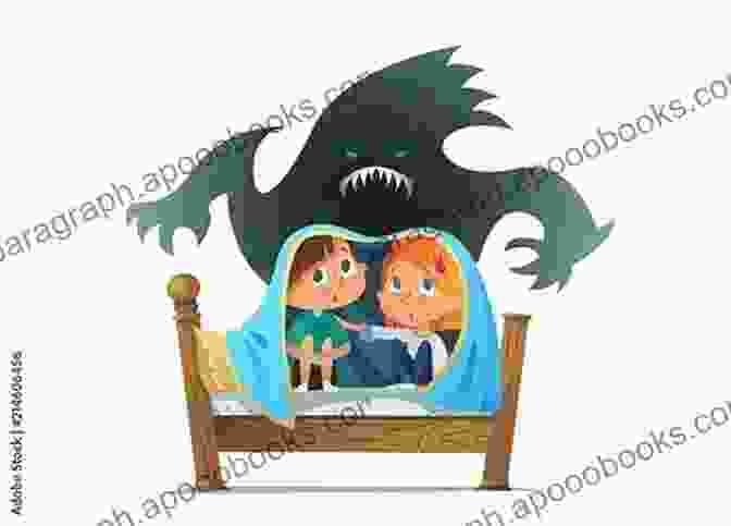 A Child Lying In Bed, Terrified By A Monster Under The Bed. The Monster Under The Bed