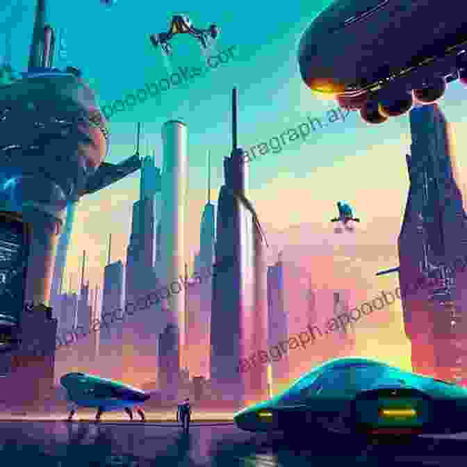 A Futuristic Cityscape With Towering Skyscrapers, Hovercrafts Soaring Through The Air, And Holographic Displays A Wild Rose (A Point In Time Collection)