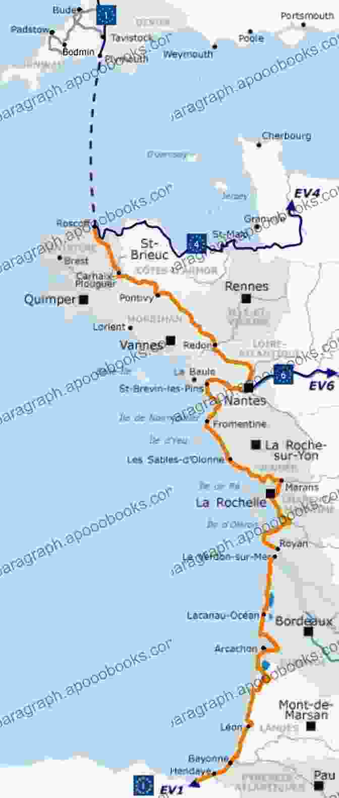 Detailed Route Map Of The Velodyssee Bike Path Biking Bordeaux And The Atlantic Coast: The Villages Vineyards Beaches Bike Paths Best Routes