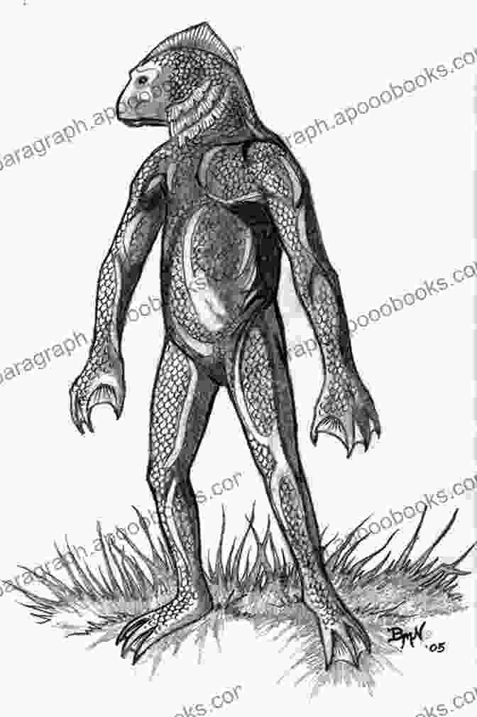 Illustration Of The Lizard Man, A Legendary Creature Said To Inhabit Scape Ore Swamp. Carolina Monster (Lowcountry Crimes 3)