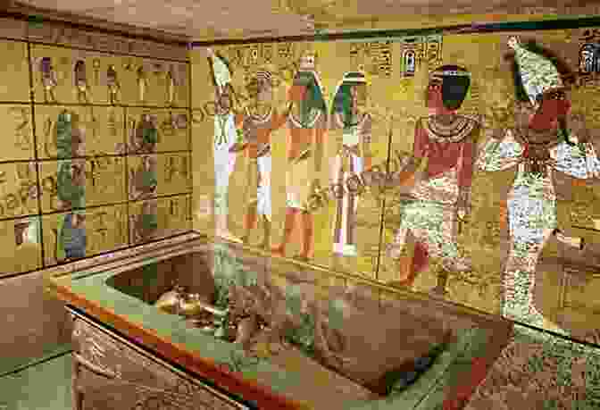 Interior Of An Ancient Egyptian Tomb With Sarcophagus And Wall Paintings While The Gods Were Sleeping