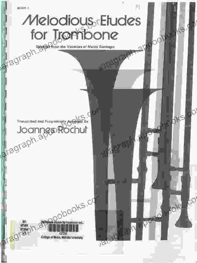 Melodious Etudes For Trombone No. 60 Book Cover Featuring A Close Up Of A Trombone And Sheet Music Melodious Etudes For Trombone 1: Nos 1 60