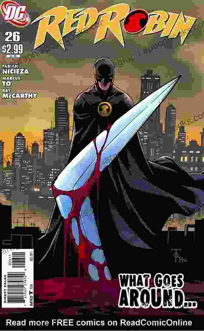 Red Robin 26 Comic Book Cover Art Featuring Red Robin In Action Red Robin #26 Fabian Nicieza