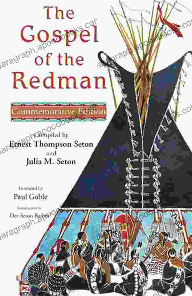 The Gospel Of The Redman Book Cover, Featuring A Native American Chief In Traditional Headdress And A Vibrant, Colorful Background. The Gospel Of The Redman (Library Of Perennial Philosophy)